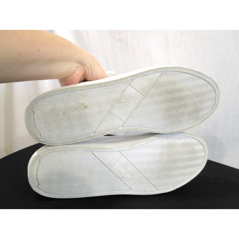 EUC! Thursday Premier Everyday White Leather Low Top Sneakers Men 12.5
